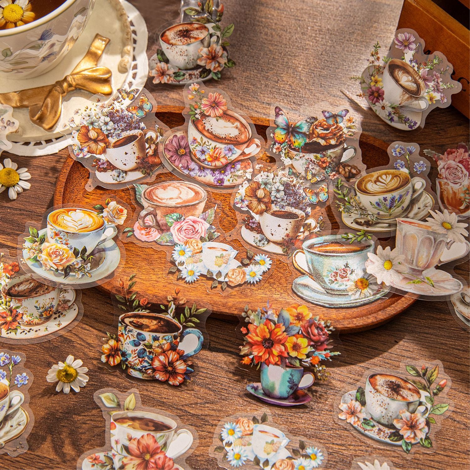 40 Pcs Crean Dessert PET Stickers TMHY