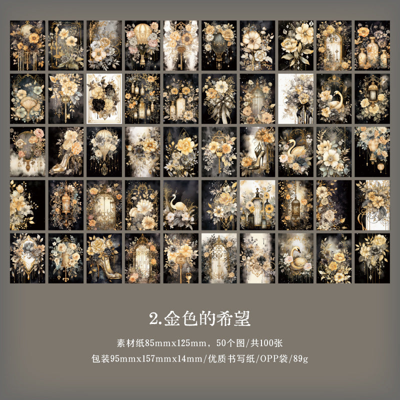 100 Pcs Vintage Scrapbook Paper YHDYQ