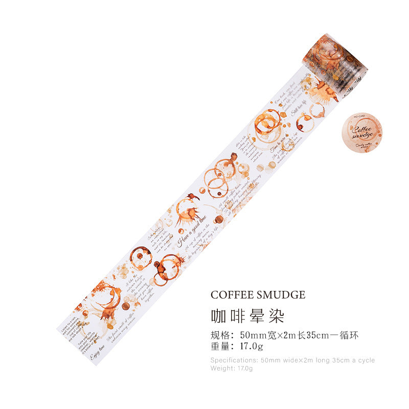 1 Roll Coffee Themed PET Tape MRYK