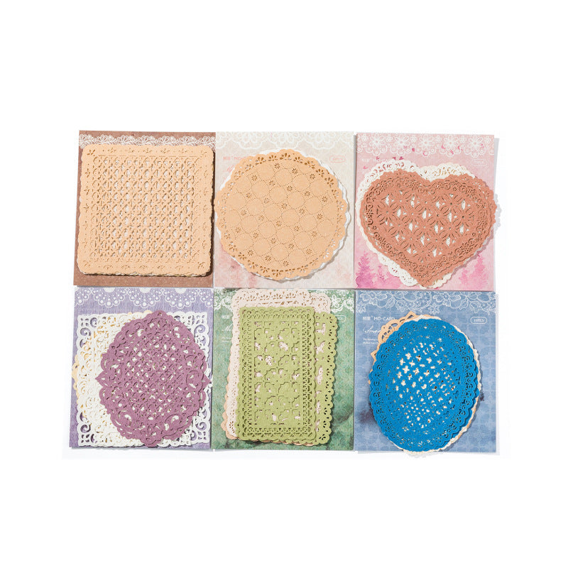 10 Pcs Ornate Lace Vintage Hollow-out Paper YYWGA