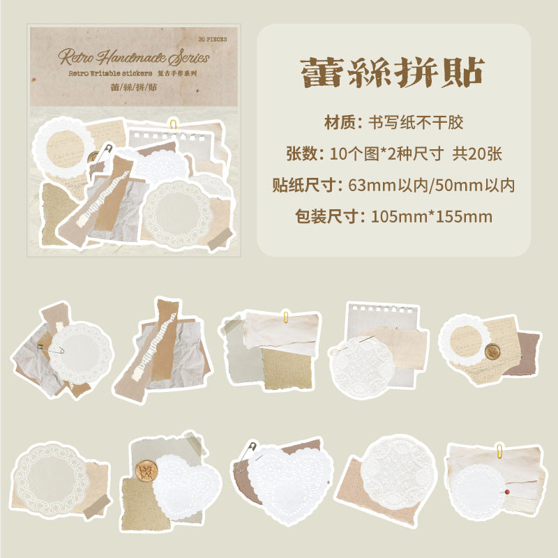 20 Pcs Vintage Label Stickers FGSZ