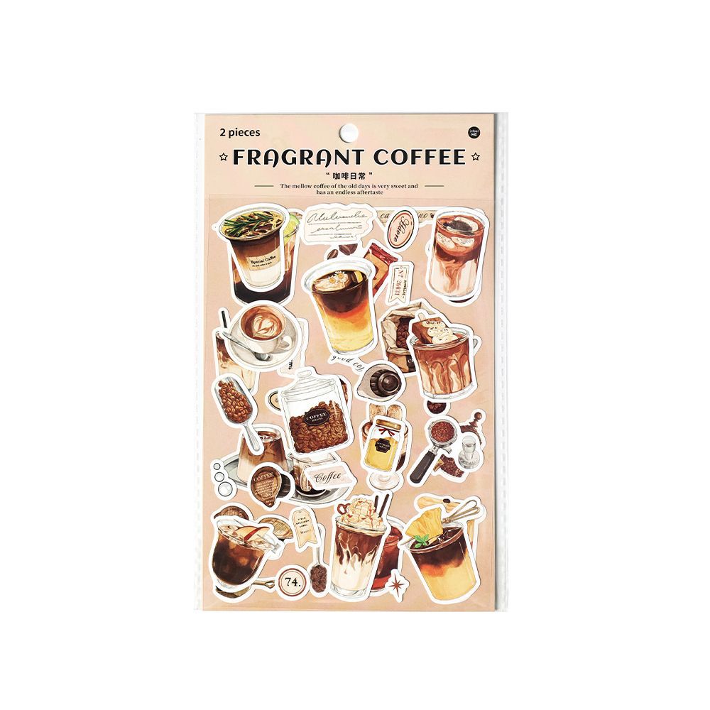 2 Sheets Coffee Dessert Stickers TFRJ