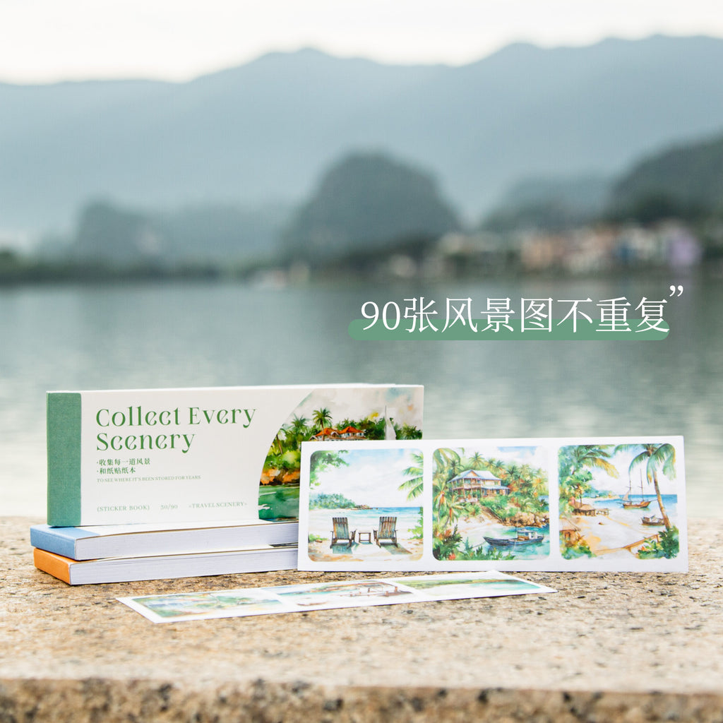 30 Pcs Travel Landscape Washi Stickers Book SJYDFJ