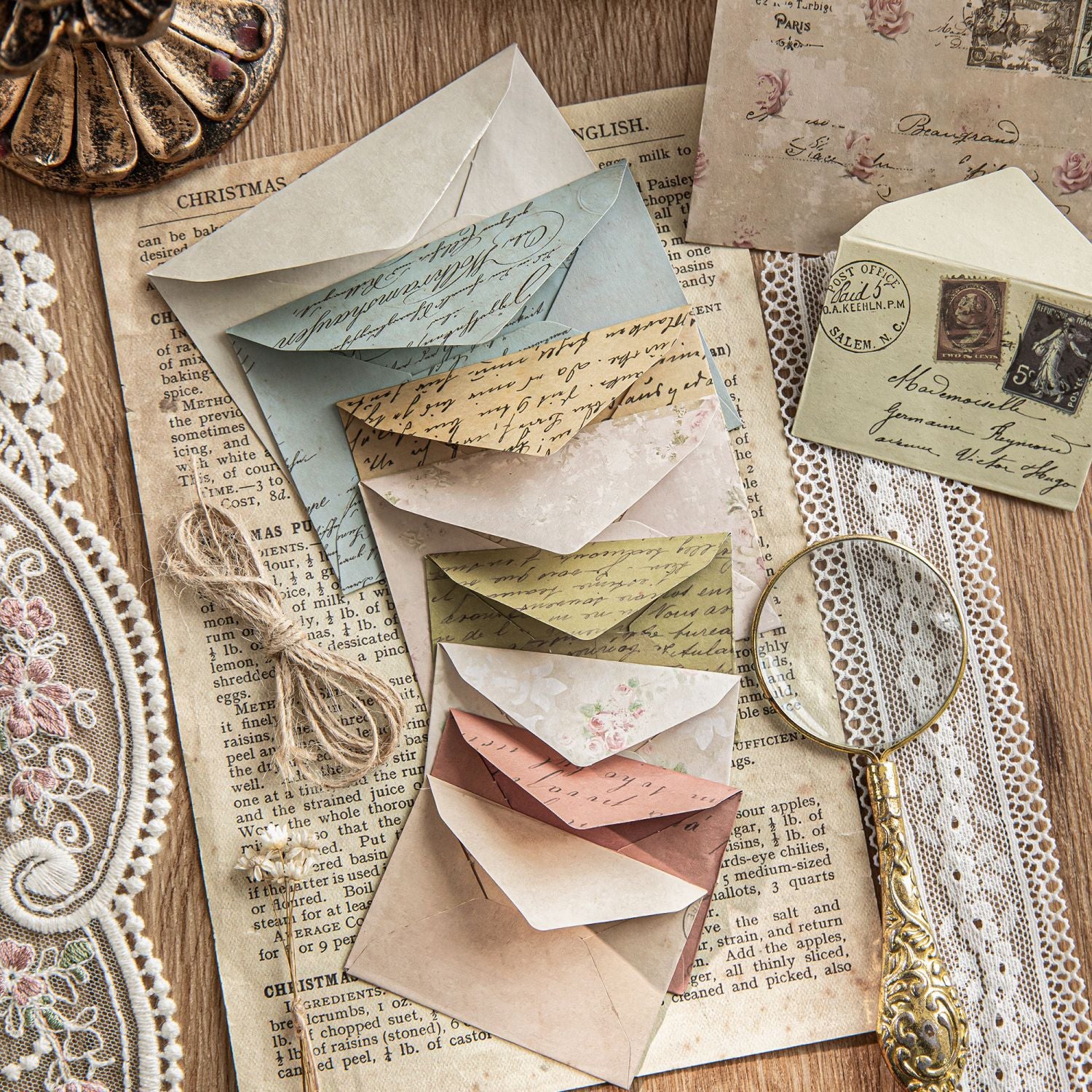 10 Pcs Pocket Envelope and Stickers Kit YJSG