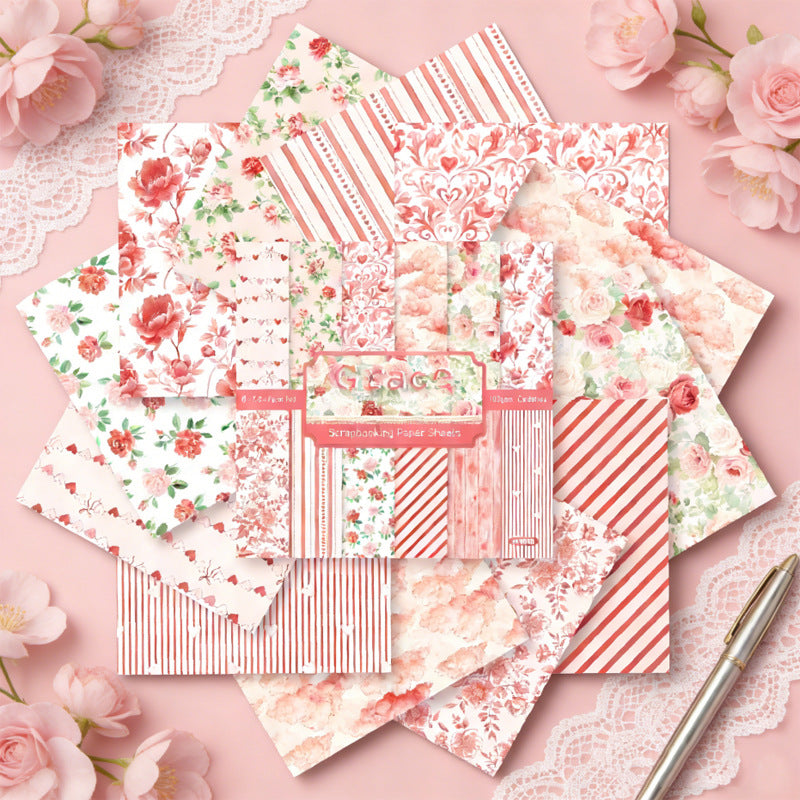 6 inch Pink Grace Scrapbook Paper Pad SKP008