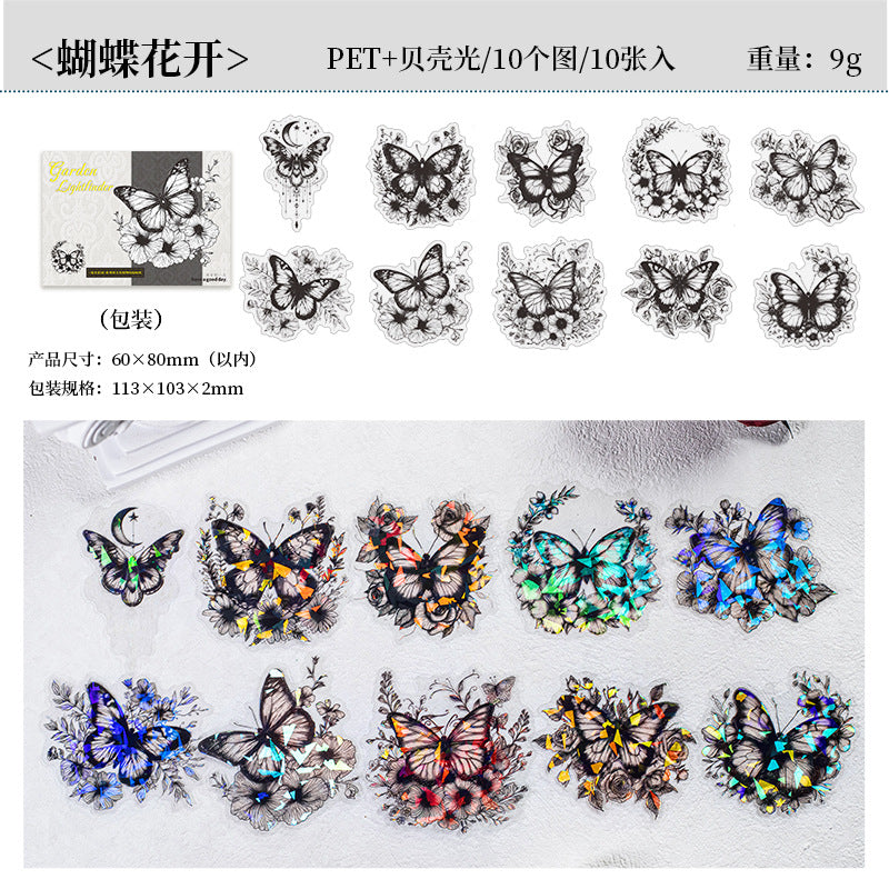 10 Pcs Flowers and Animal PET Stickers NGHY