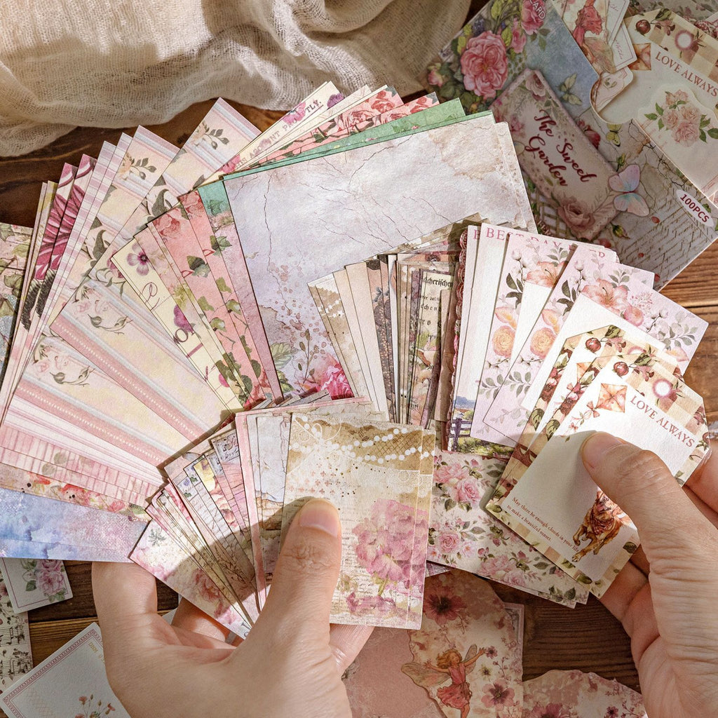 100 Pcs Floral Journal Paper TYYJ
