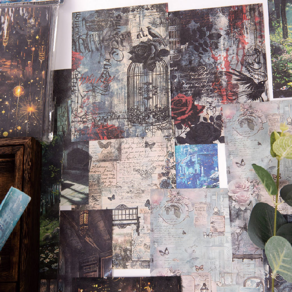 60 Pcs Dark Theme Scrapbook Paper SGSY
