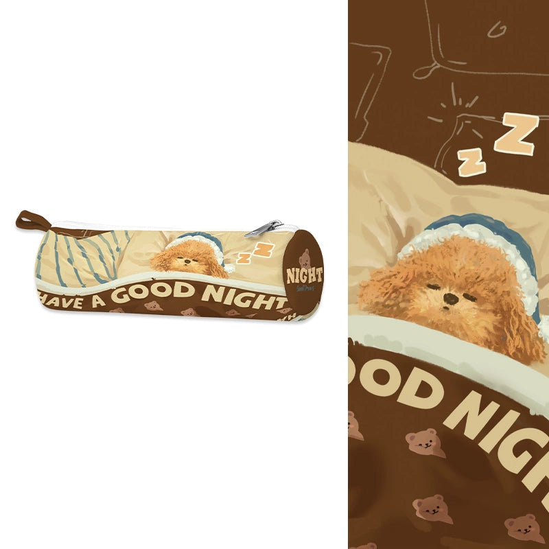 Have a Sweet Dream Puppy Artisan Canvas Barrel Pencil Case