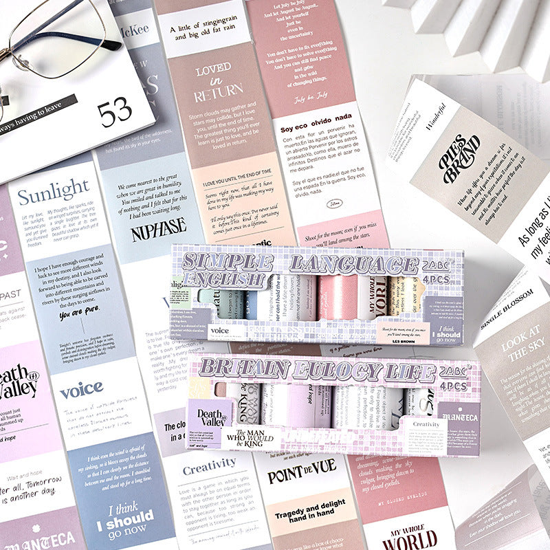 4 Rolls Words Quote Tape Set QYHY