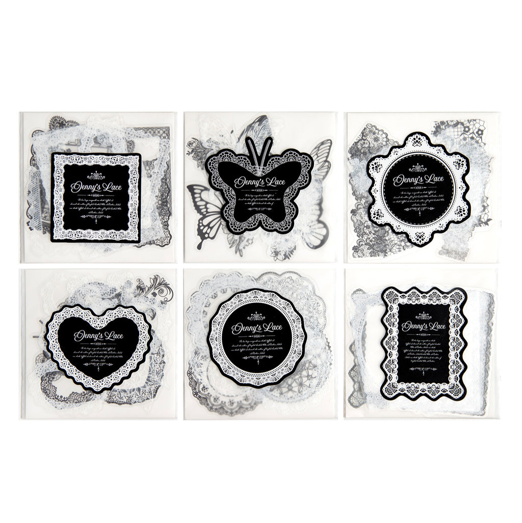 10 Pcs Lace PET Stickers ZNDLS