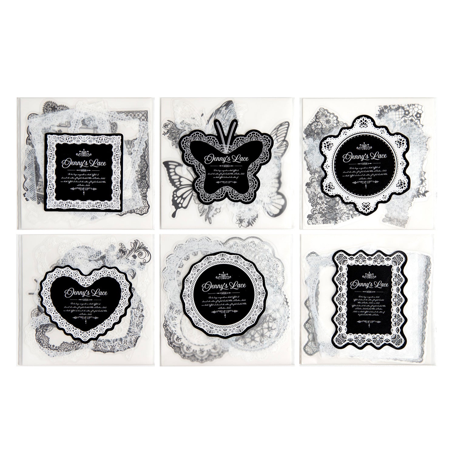 10 Pcs Lace PET Stickers ZNDLS