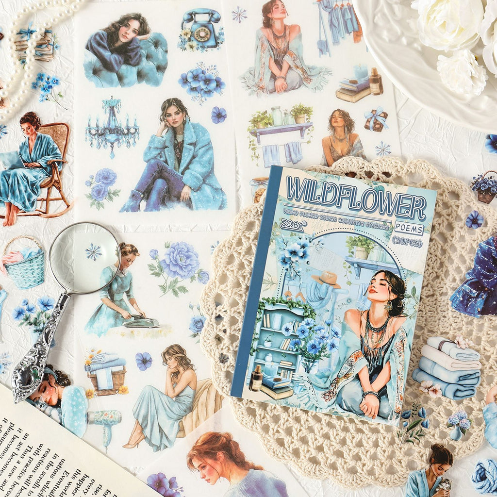 20 Sheets Flower Girl Stickers Book YMHM