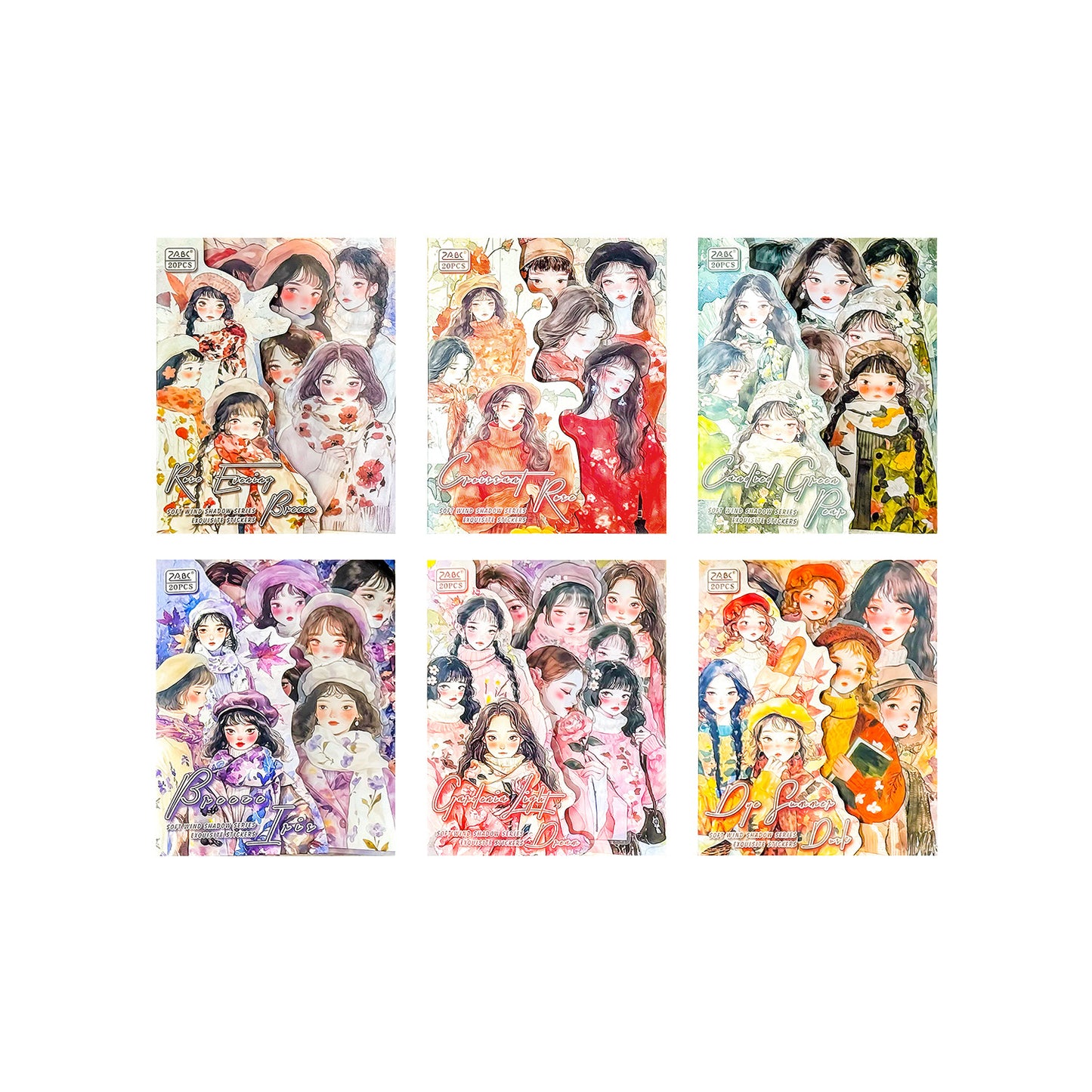 20 Pcs Fashion GIrl PET Stickers RFMY