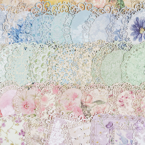 10 Pcs Floral Chintz Vintage Lace Edged Paper HKYQC