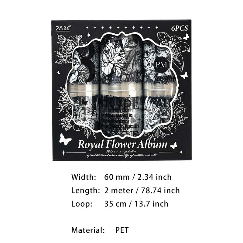 6 Roll Words Flower PET Tapes Set GTHP