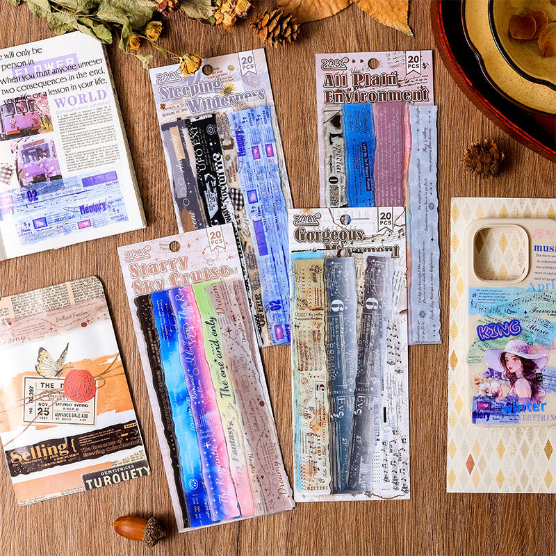 20 Pcs Vintage Journal Stickers JYSN