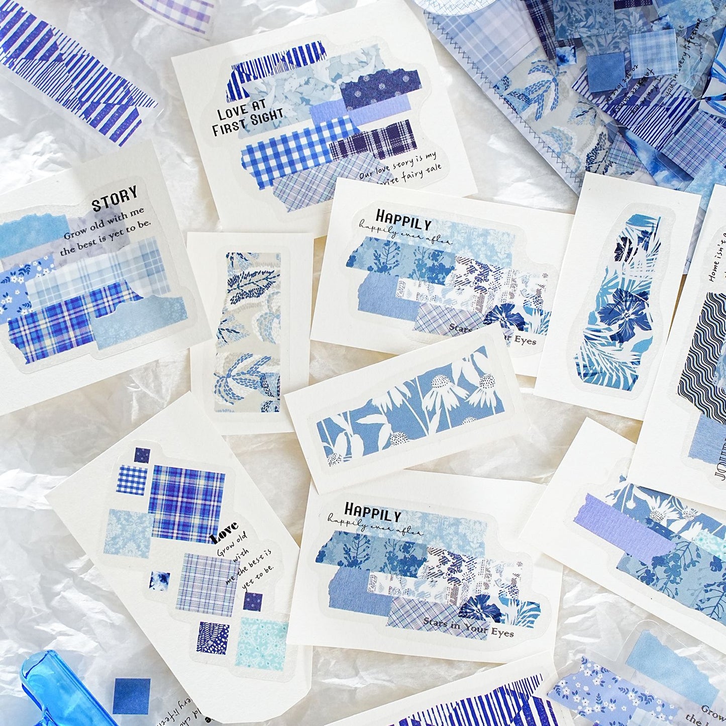 40 Pcs Grid Collage PET Stickers SPSX