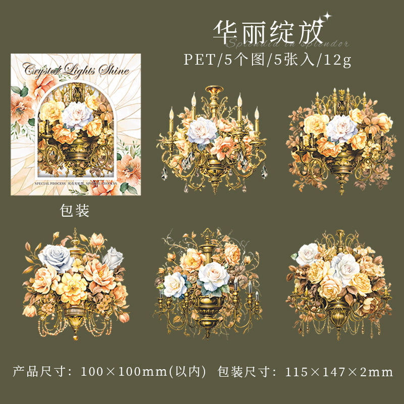 5 Pcs Lamp PET Stickers SJDZY