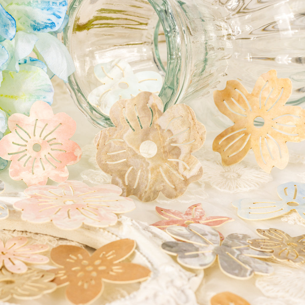25 Pcs Cutout Paper Flowers XHXL