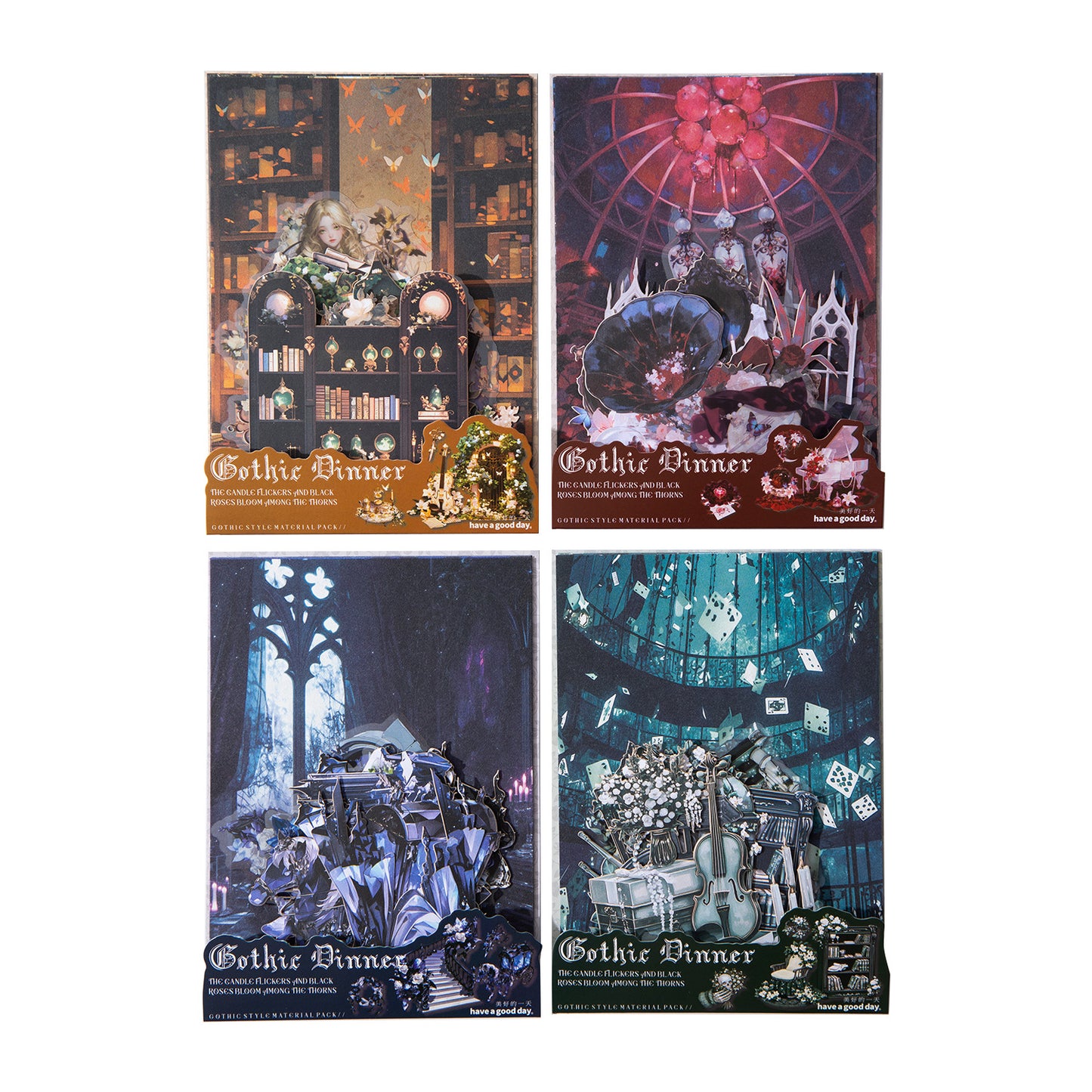 30 Pcs Gothic Paper and Stickers Kit GTWY