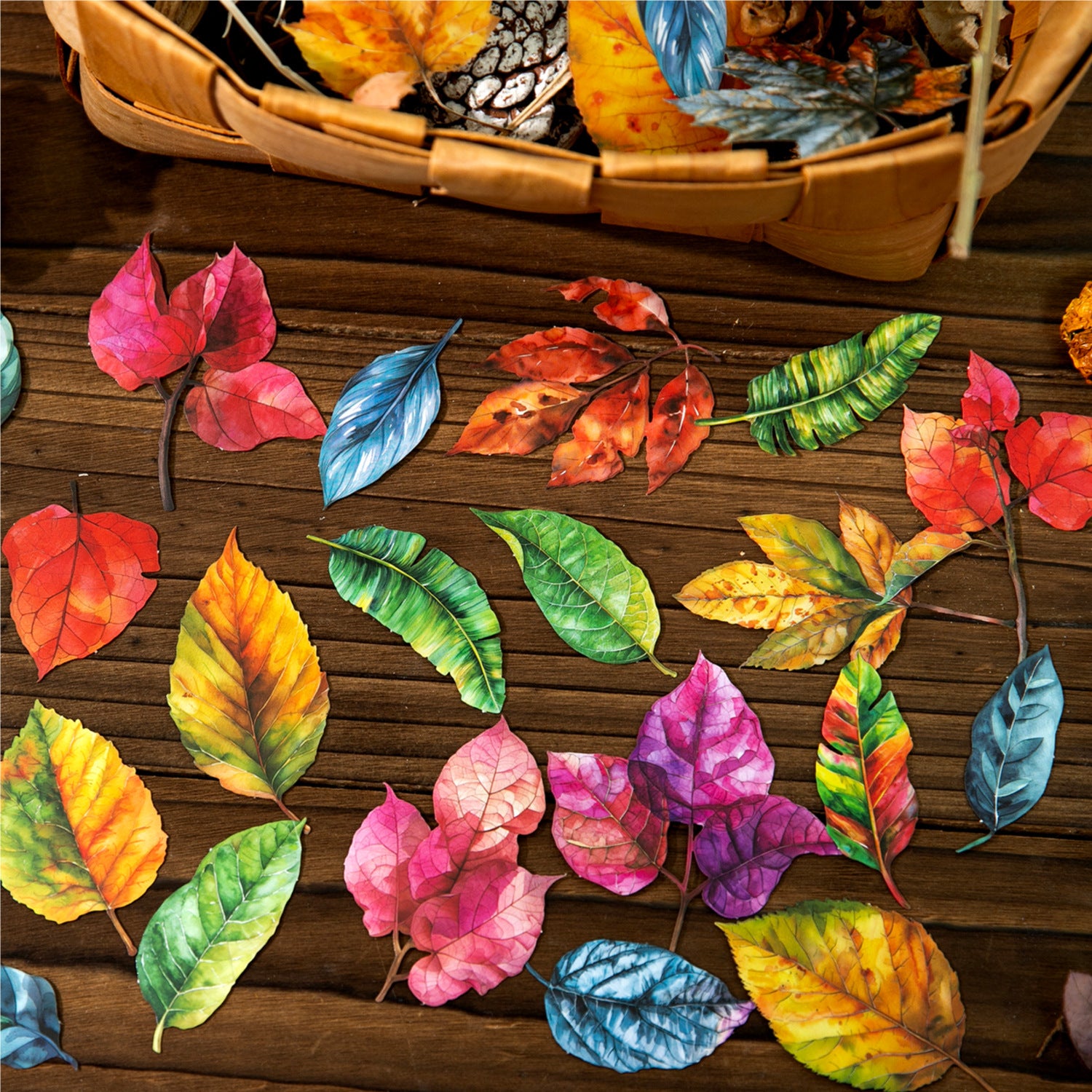 20 Pcs Seasonal Leaf PET Stickers LYPZ
