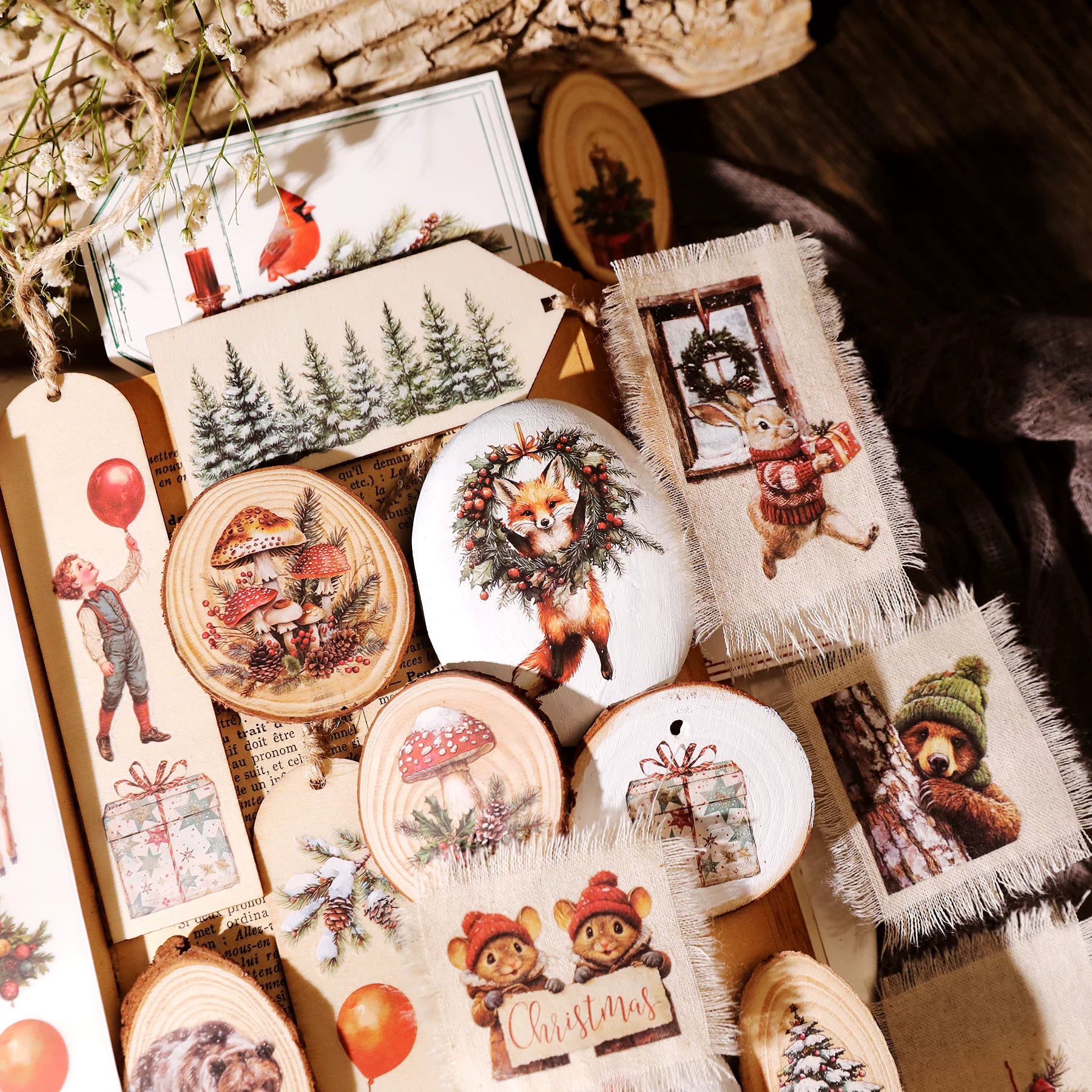 3 Sheets Rub on Stickers - Christmas Animal