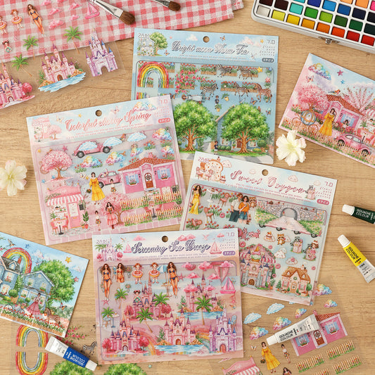 Flower House Themd DIY Stickers Kit HJHL