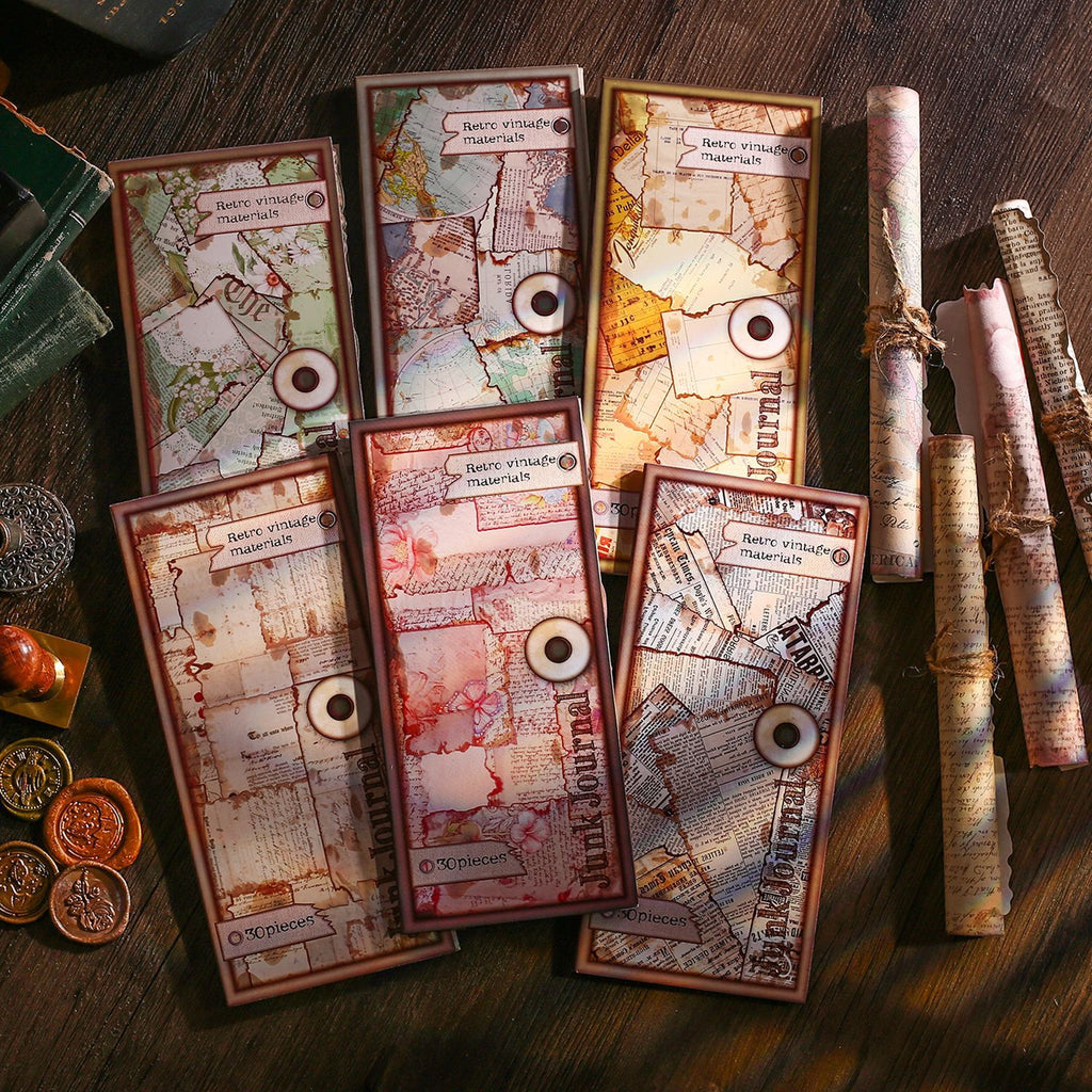 30 Pcs Vintage Scrapbook Paper JMSXL