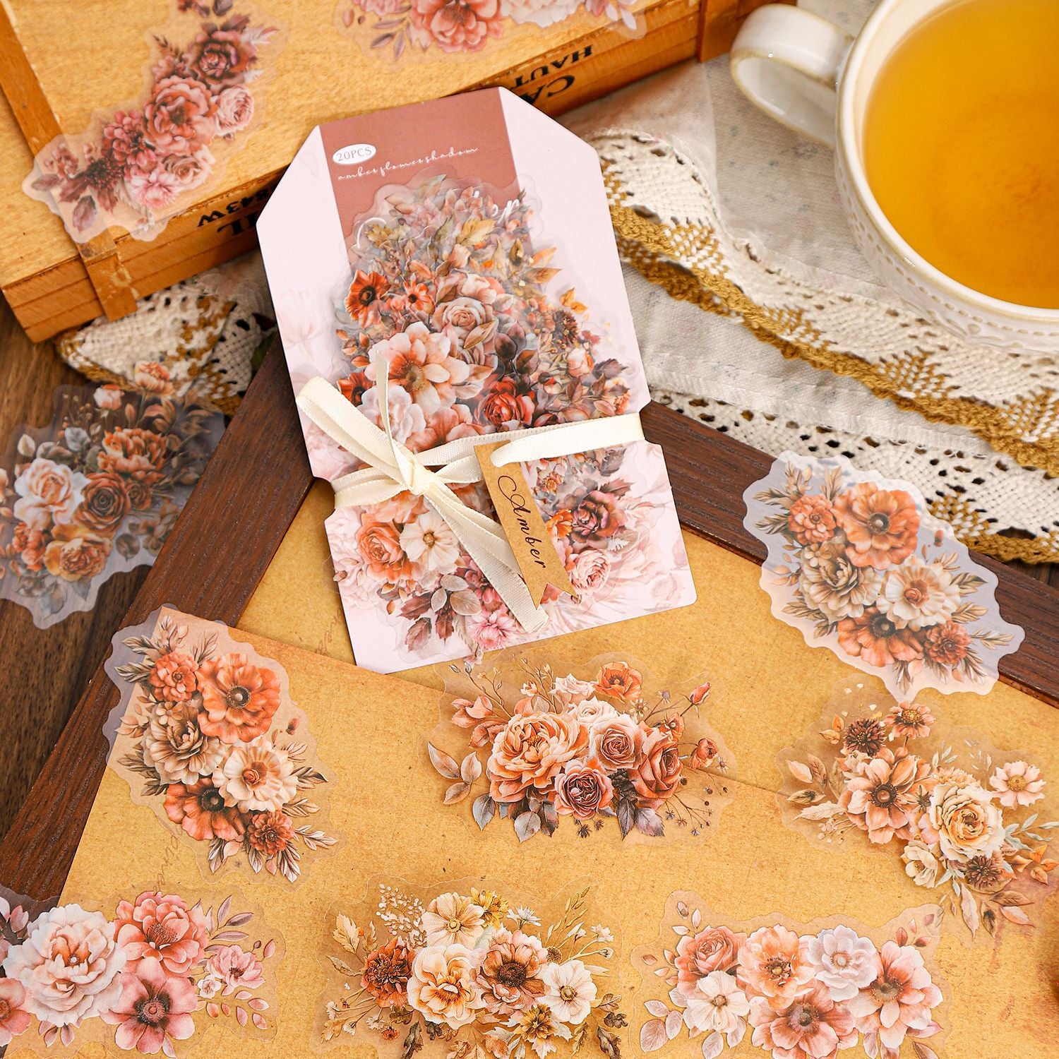 20 Pcs Flower Branches PET Stickers HPHY