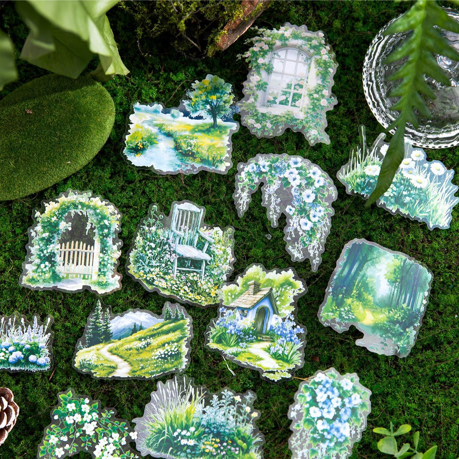 20 Pcs Garden Theme PET Stickers MYDLY
