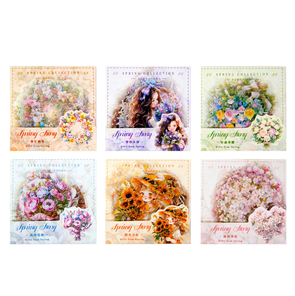 10 Pcs PET Girl Stickers CRWY