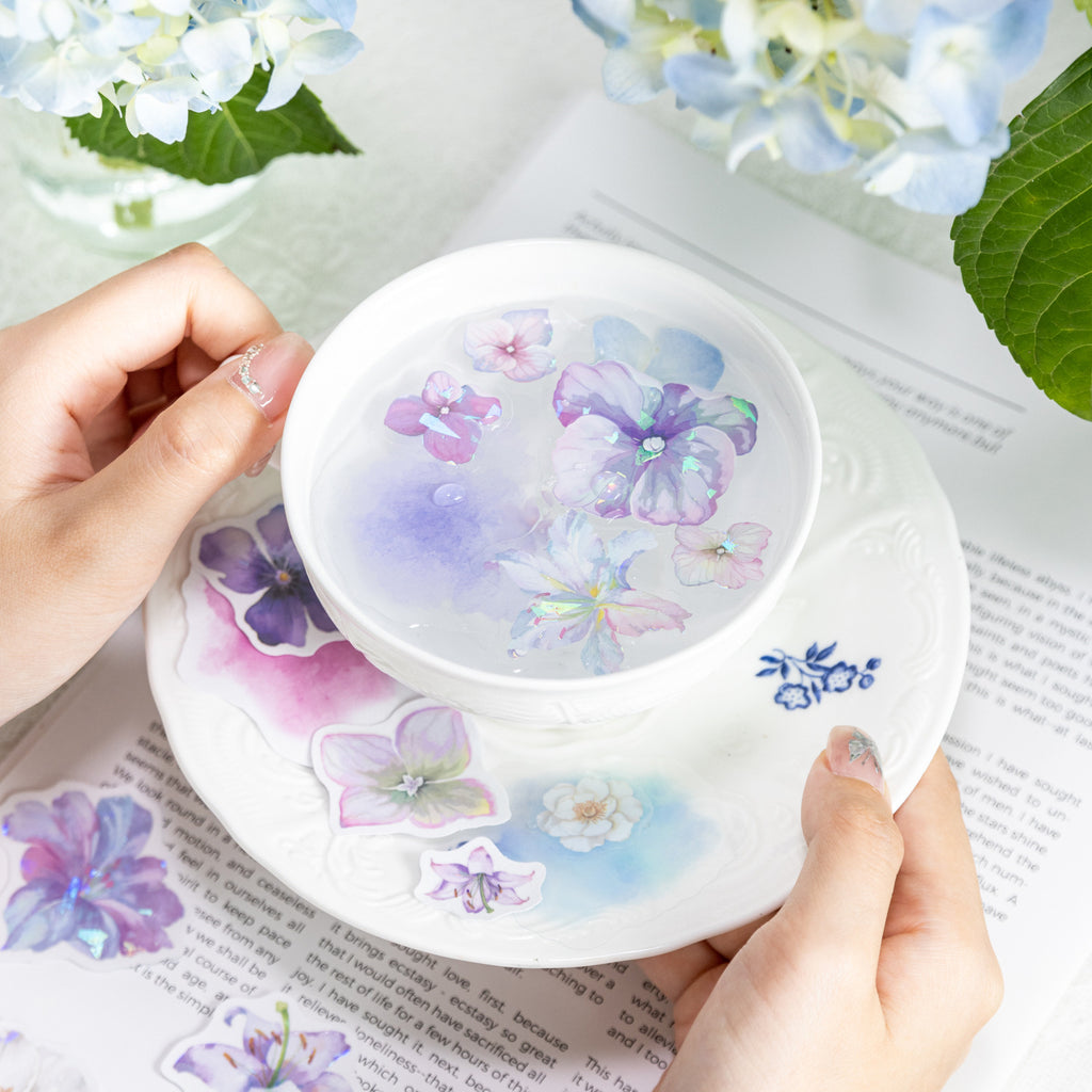 30 Pcs Watercolor Flower Stickers SWYBSJ