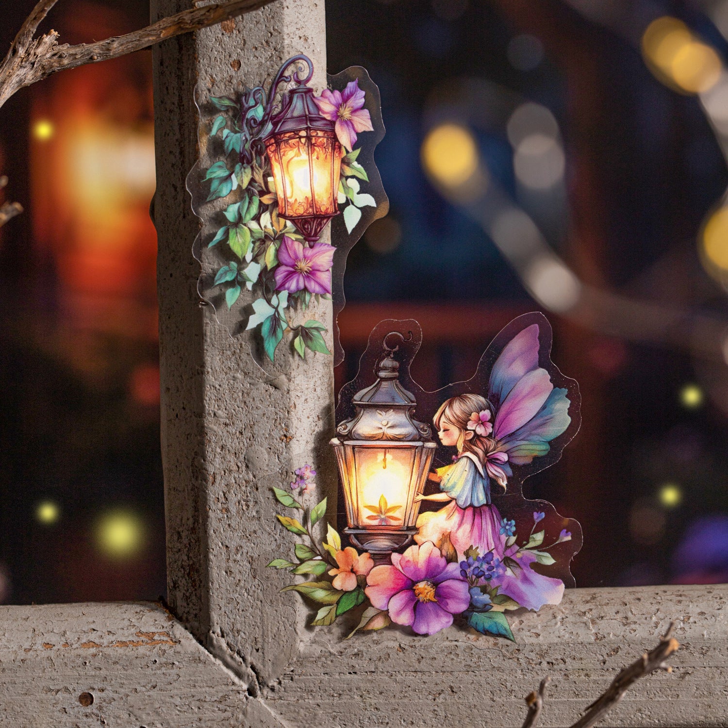 15 Pcs Garden Lamp PET Stickers YHZD