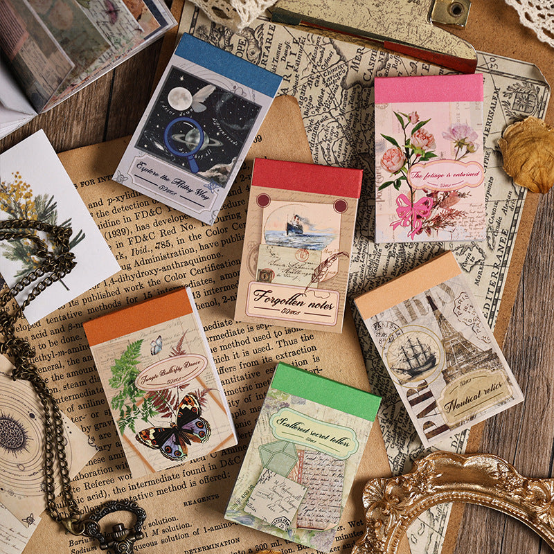 50 Pcs Vintage and Botanical Washi Stickers Book GLYH