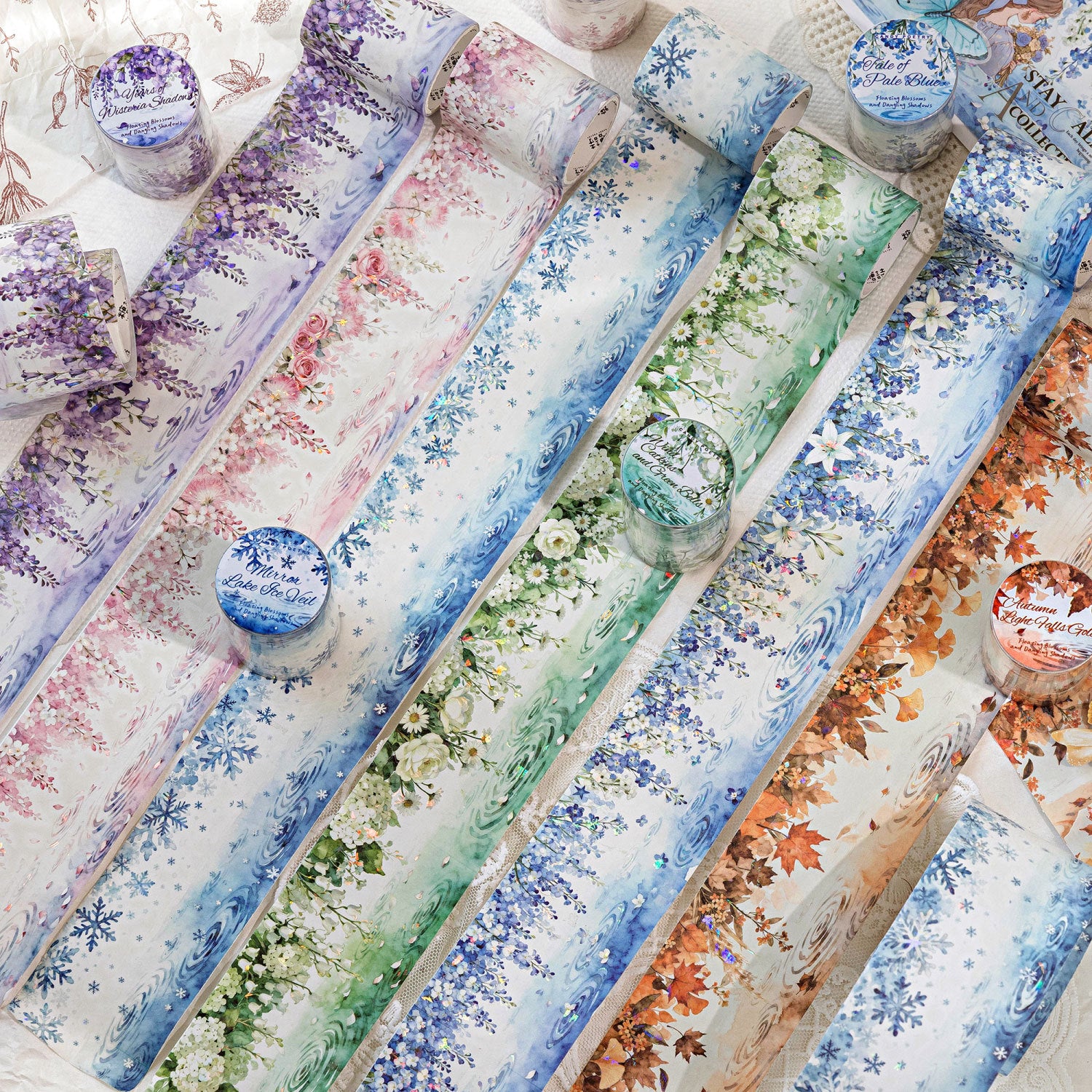 1 Roll Seasonal Flower Vine Washi Tape FHLY