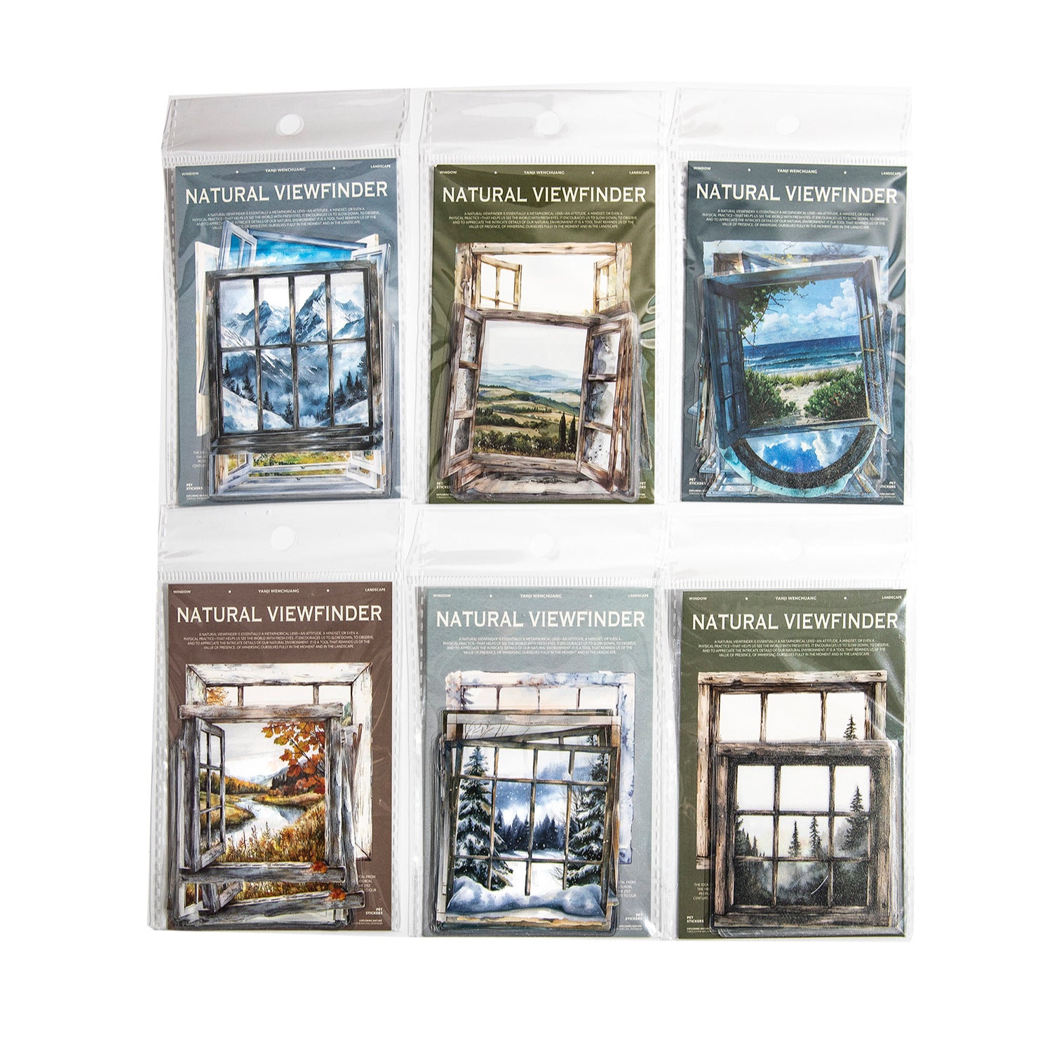 20 Pcs Window Landscape PET Stickers ZRQJQ