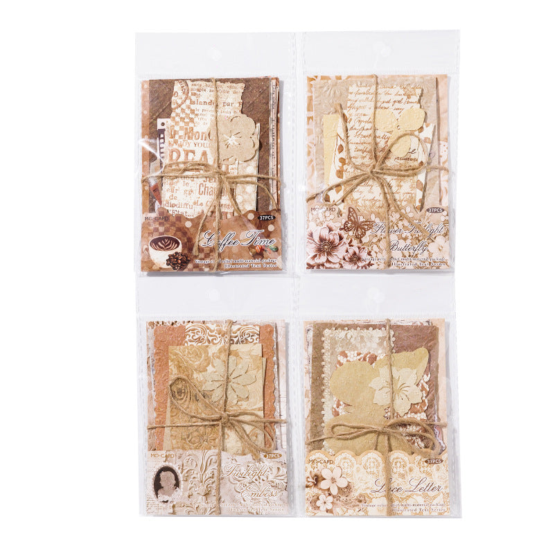 37 Pcs Junk Journal Paper and Stickers Kit FHPZ