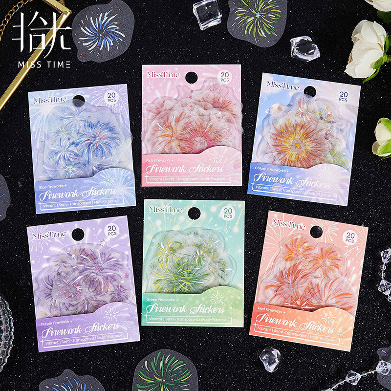 20 Pcs Fireworks PET Stickers YHSS