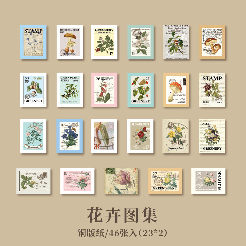 46 Pcs Postage Stamp Stickres