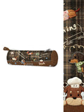 Dachshund Salon Artisan Canvas Cylindrical Pencil Case