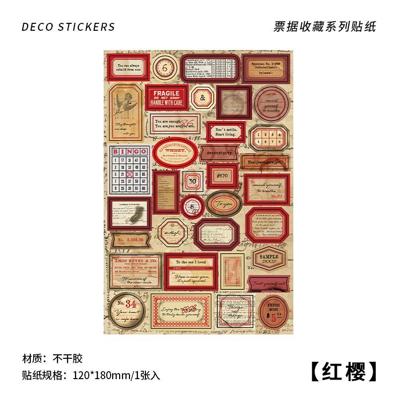 Pusou Vintage Lable Stickers TLR08