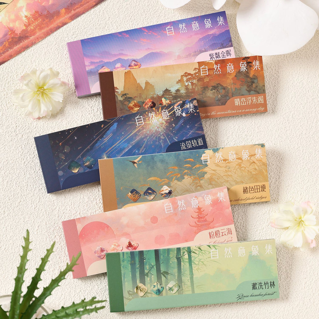 30 Sheets Sunset Landscape Washi Stickers ZRYXJ