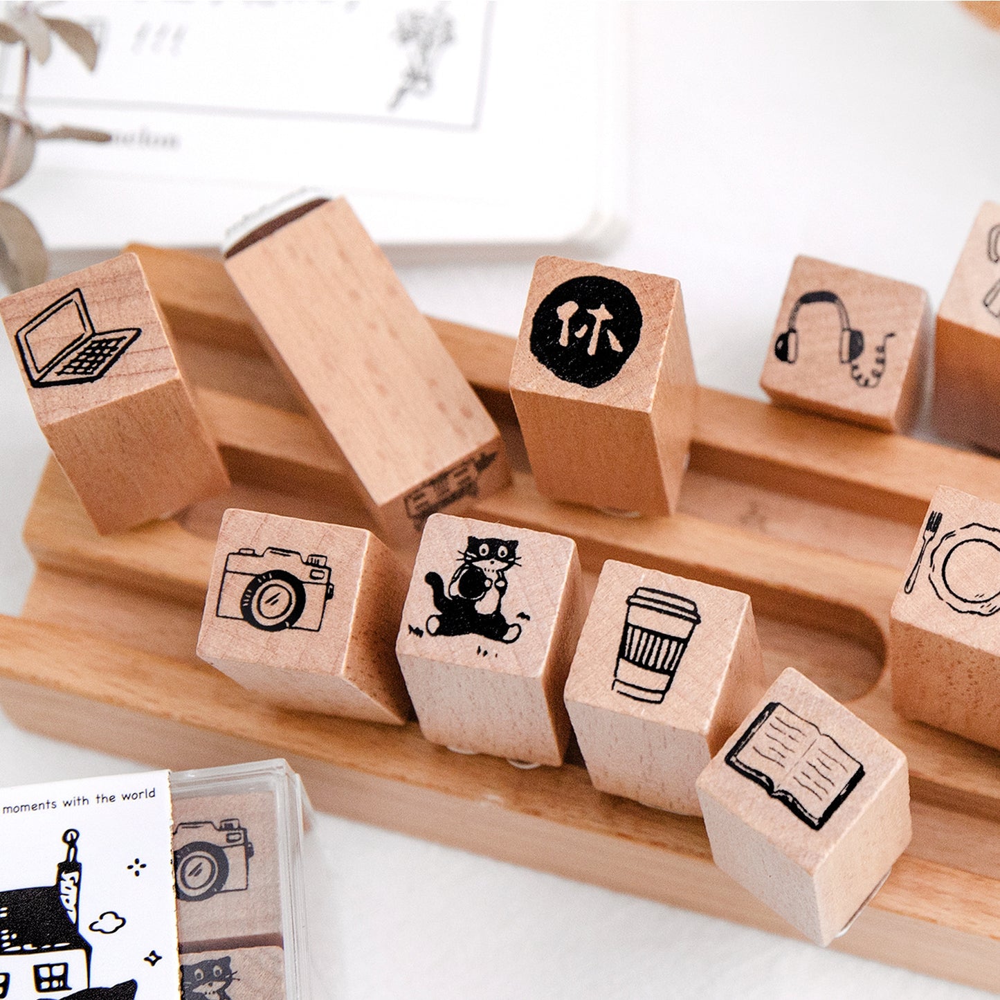 9 Pcs lifestyle Wooden Stamp Kit SJZZSJ