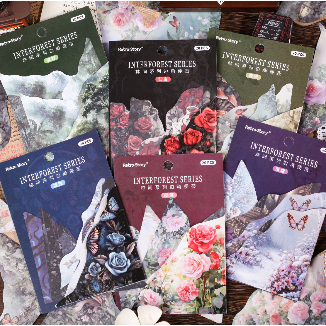 20 Pcs Vintage Corner Journal Paper LJXL