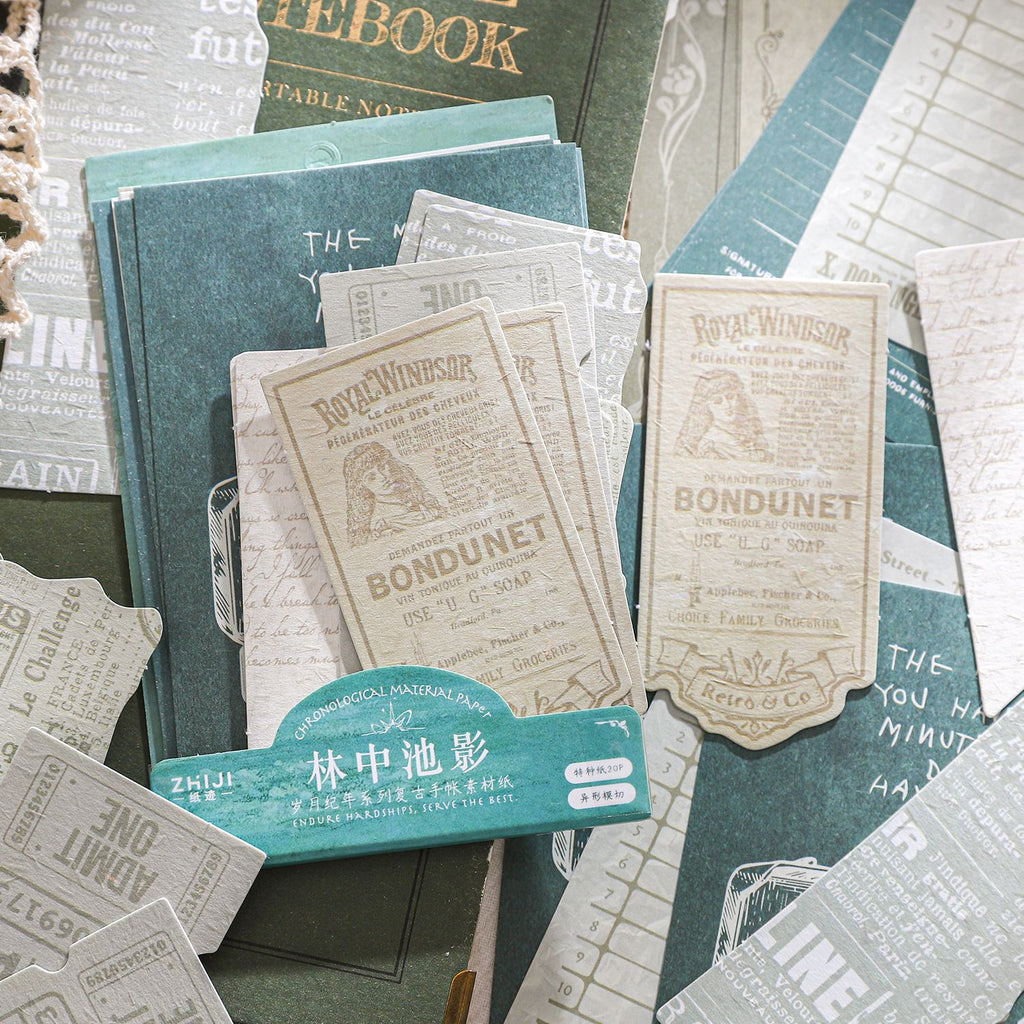 20 Pcs Vintage Journal Paper SYJN