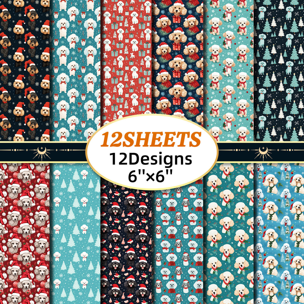 6 inch Christmas Puppy Scrapbook Paper Pad PA346