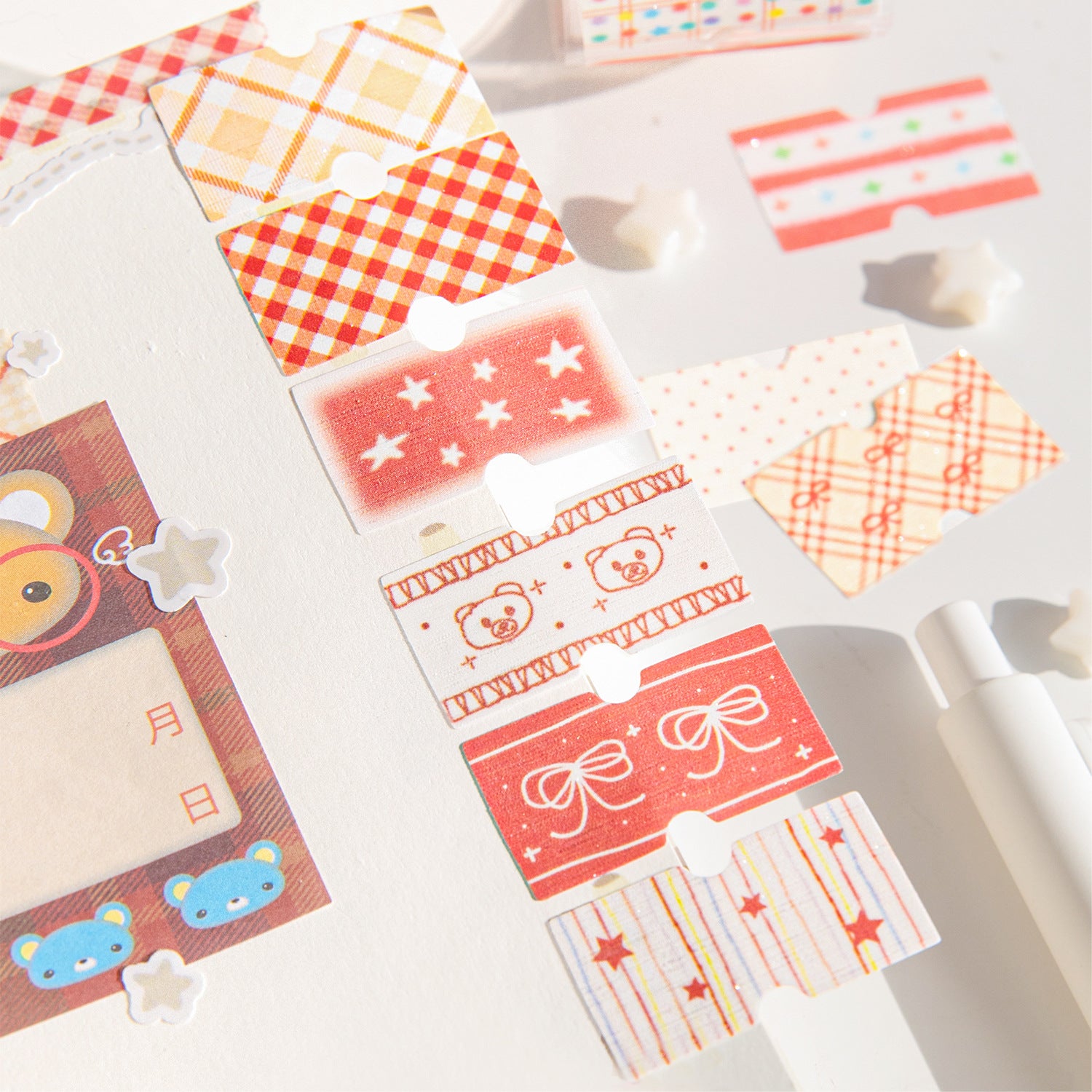 1 Roll Cream Color Label Planner Stickers Tape NYBQT