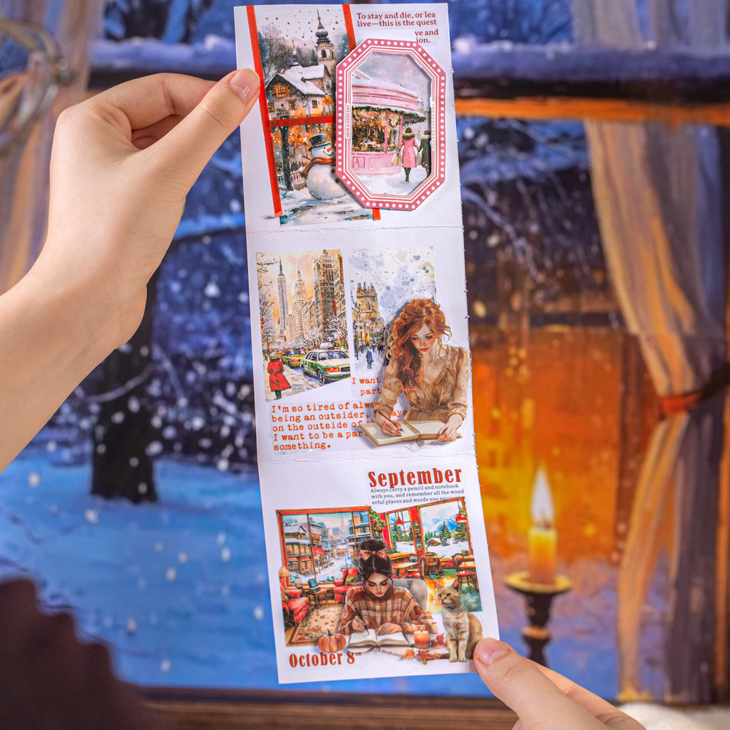 50 Sheets Winter Landscape Washi Stickers Book DRSG