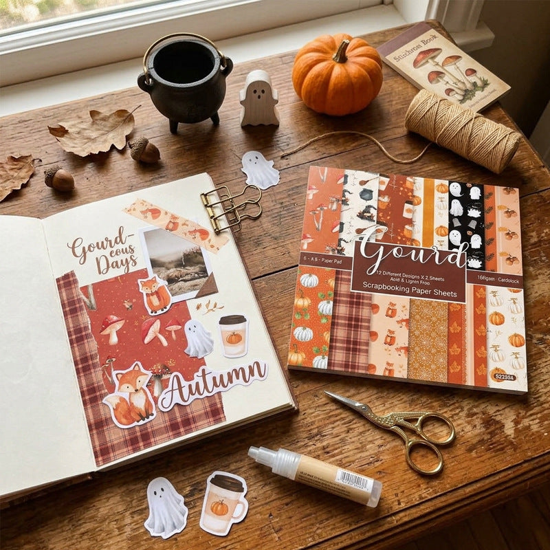 6 inch Halloween Scrapbook Paper Pad SKP355A